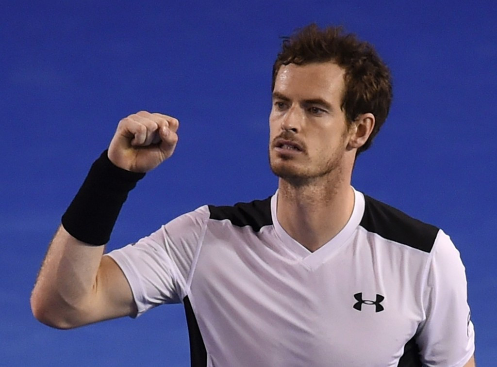 Andy Murray celebrates after booking his place in the Australian Open final ©Getty Images