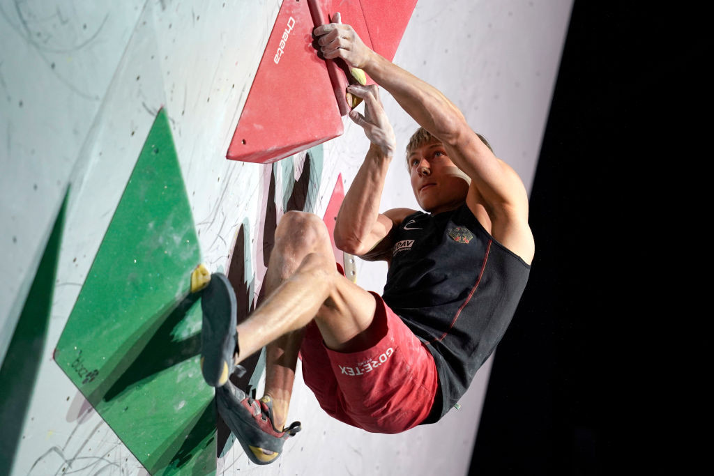 Germany's Tokyo-bound Alexander Megos, who tops the lead climbing world rankings, will be one of the favpurites in the lead climbing World Cup starting in Chamonix tomorrow ©Getty Images