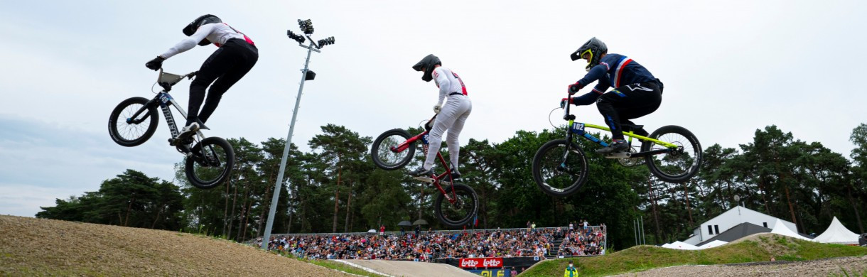 France won the new men's and women's time trial events at the European BMX Championships in Belgium today ©UEC