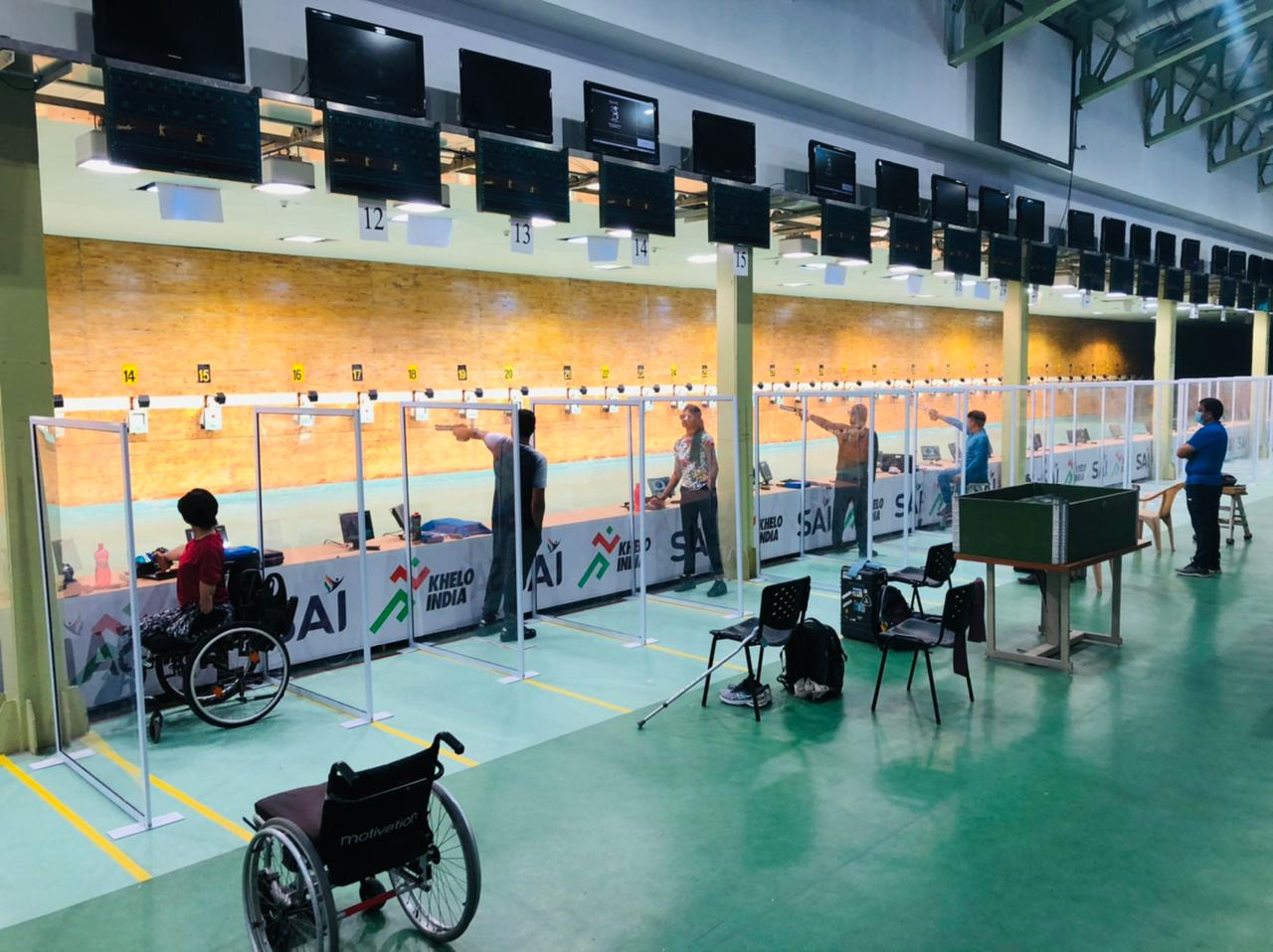 The Indian team are completing final preparations at the Dr. Karni Singh Shooting ranges ©PCI