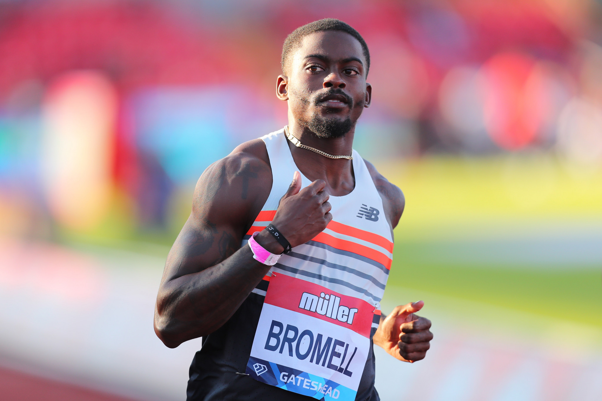 US Olympic 100m favourite Trayvon Bromell looked the part as he won at the Gateshead Diamond League meeting ©Getty Images