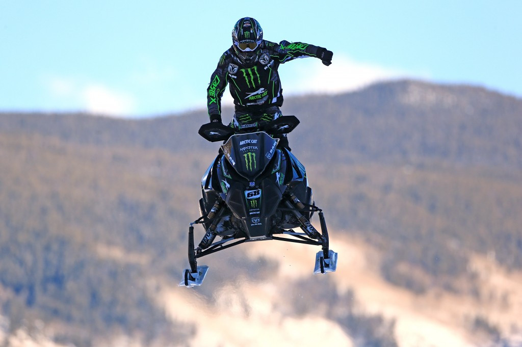 The United States' Tucker Hibbert came out on top in the snowmobile snocross event