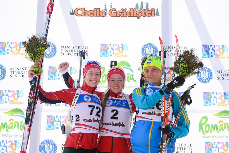 Karoline Erdal of Norway cruised to a dominant victory in the women's youth sprint event ©IBU