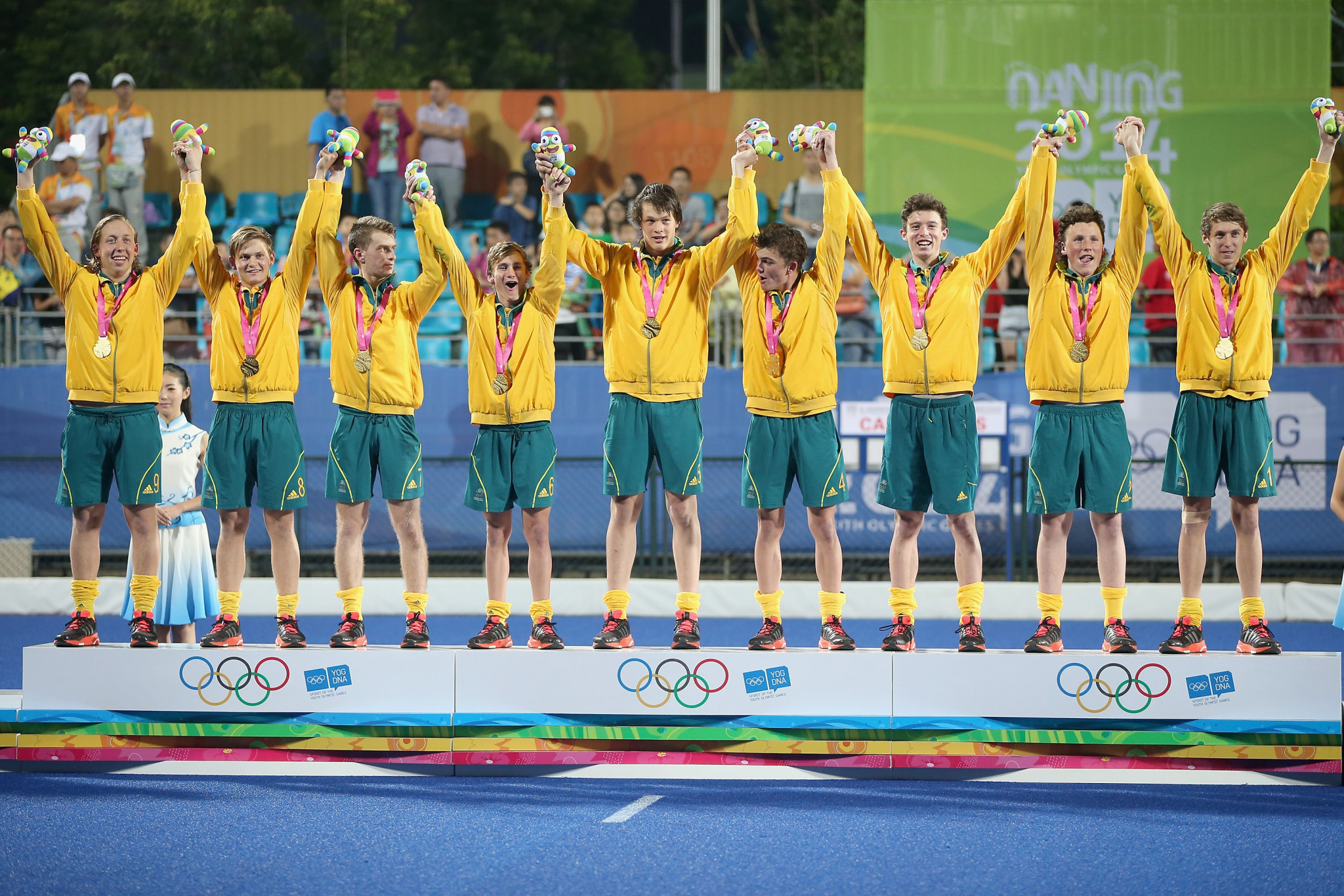 Australia won the Hockey5s boys' gold-medal match at the Nanjing 2014 Summer Youth Olympic Games, with hosts China winning the girls' event ©Getty Images 