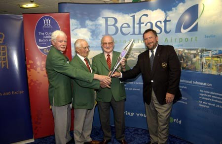 Billy Stewart, second left, was Northern Ireland's Chef de Mission at the 2002 Commonwealth Games ©NICGC