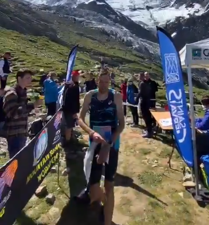 Italy’s Xavrier Chevrier wins the third stage of this season's WMRA World Cup at Mont Blanc ©Twitter/WMRA