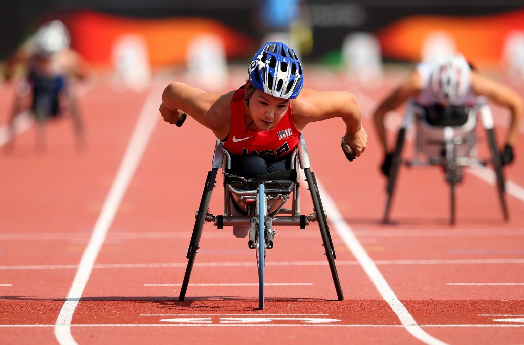 Shirley Reilly was also victorious on a day of American dominance as she won the T53 800m