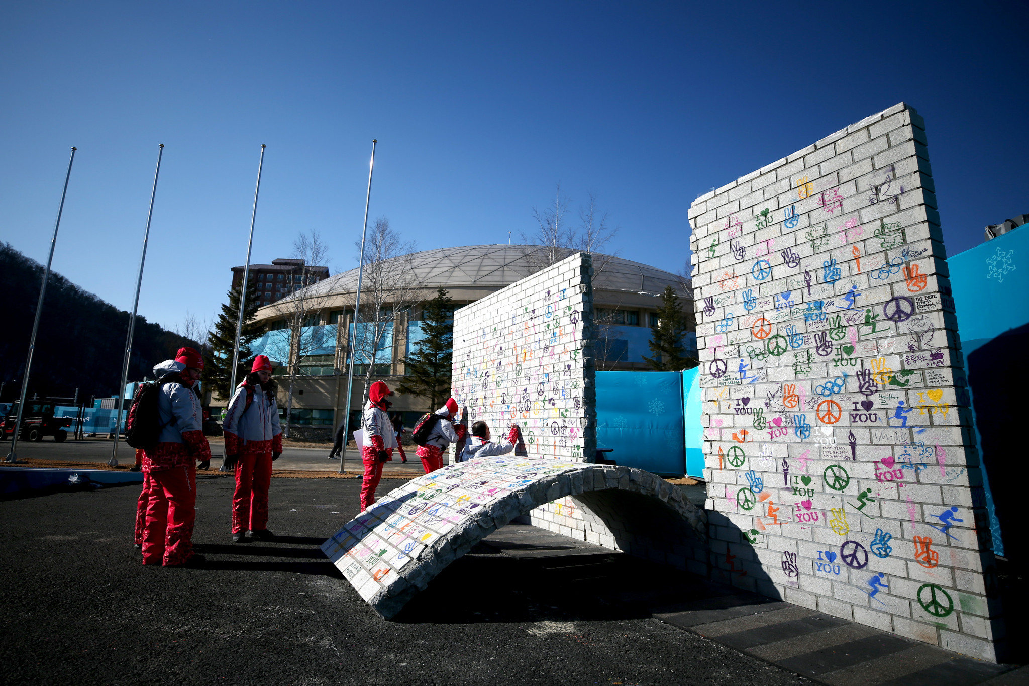 The Truce Wall in the Olympic Village at the Pyeongchang 2018 Winter Olympic Games ©Getty Images