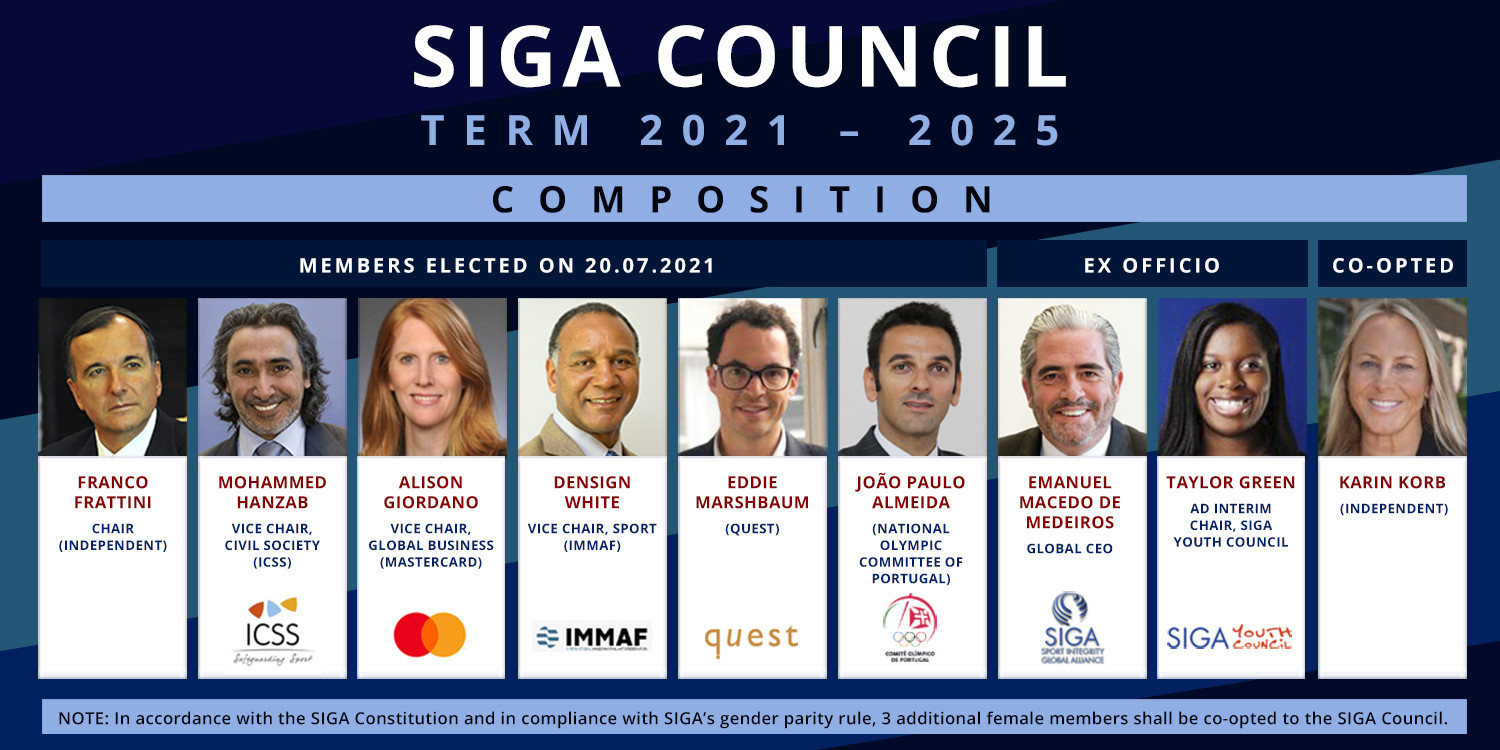 Six Sport Integrity Global Alliance Council members were elected today ©SIGA