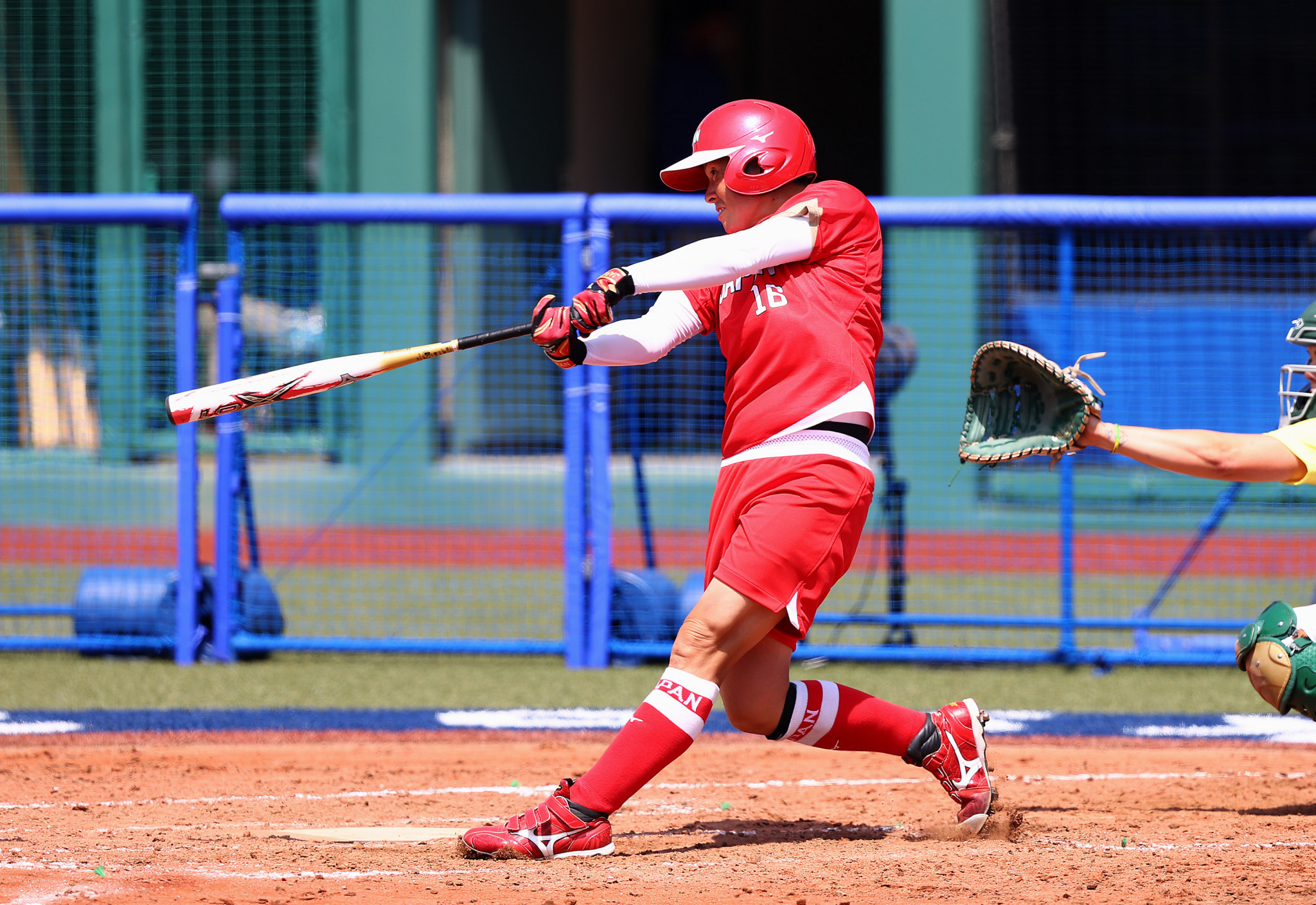Yamato Fujita blasted one of three home runs for Japan as softball opened the 2020 Olympic Games in Fukushima ©Getty Images