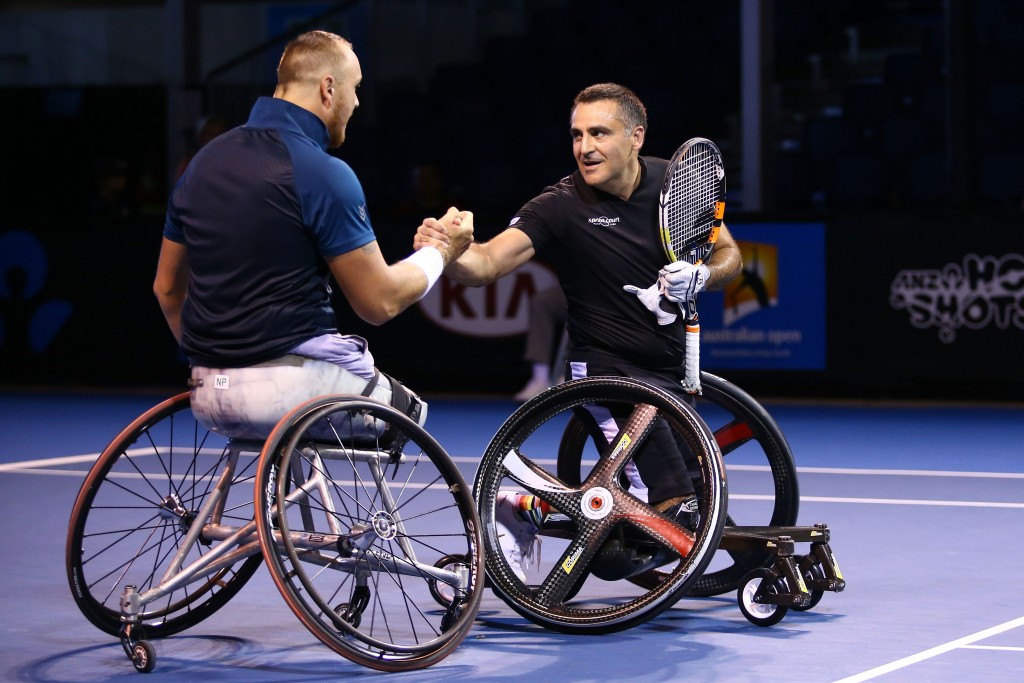 France's Stéphane Houdet (right) and Nicolas Peifer won the men's wheelchair doubles title