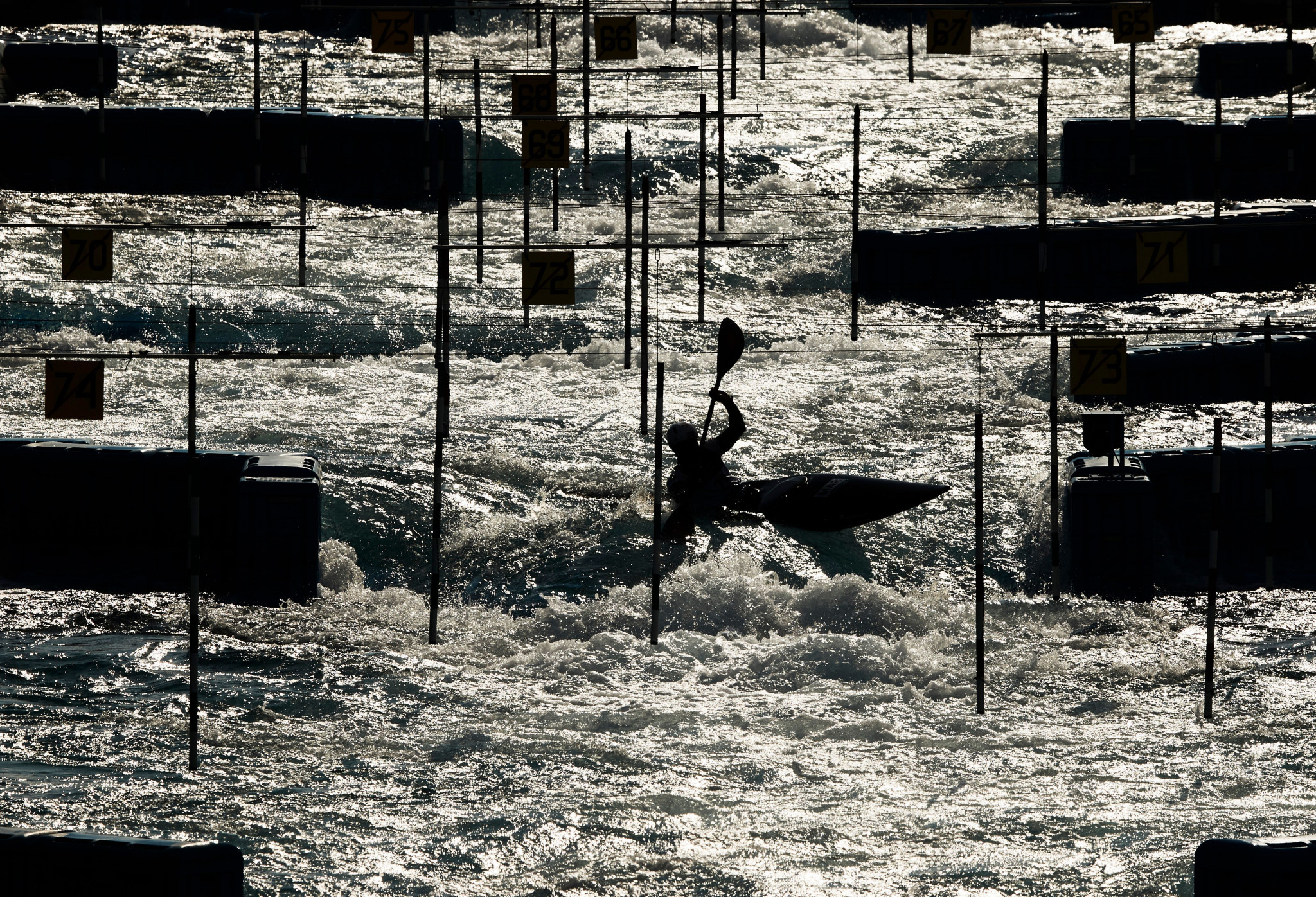 A canoe slalom athlete takes to the water in preparation for the start of the Games ©Getty Images
