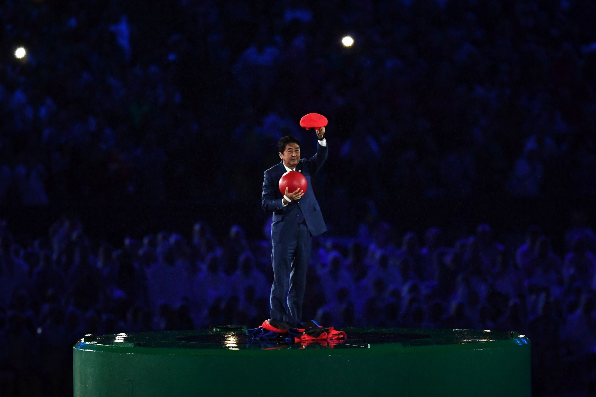 Shinzō Abe memorably appeared dressed as Super Mario in the Closing Ceremony of Rio 2016 ©Getty Images
