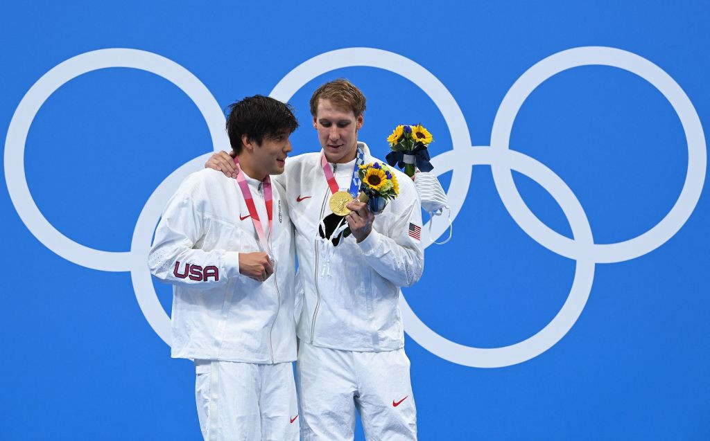 Swimmers have been spotted hugging and not wearing masks in the medal ceremonies ©Getty Images
