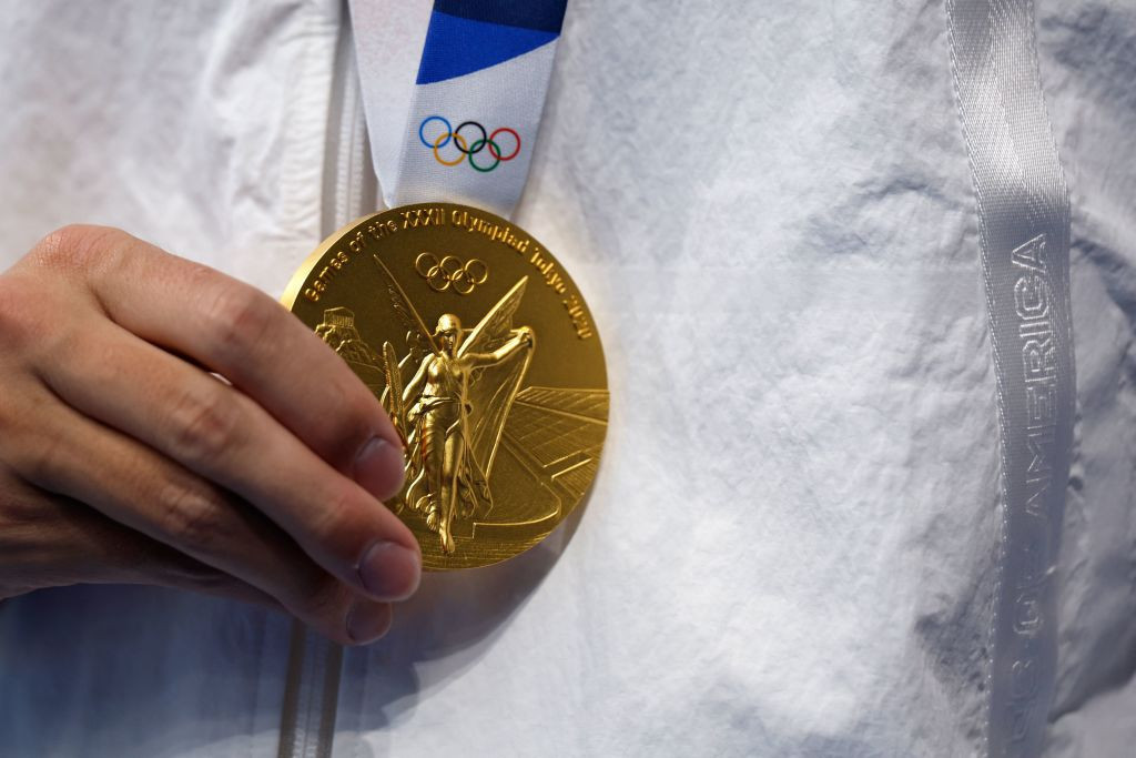 Medal ceremonies have a very different look because of the COVID-19 rules in place at Tokyo 2020 ©Getty Images