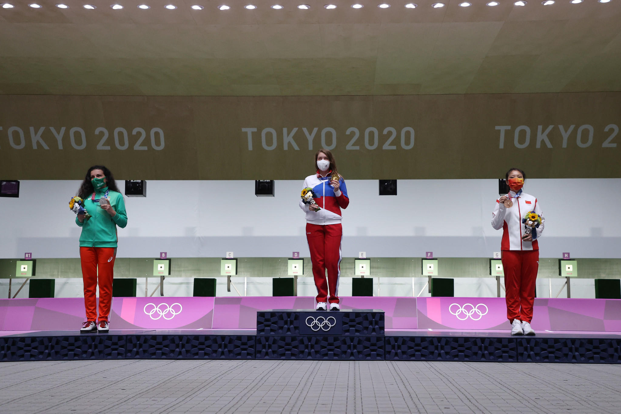 Tribute was paid to Vitalina Batsarashkina's grandparents after her victory in the women's 10 metres air pistol at Tokyo 2020 ©Getty Images