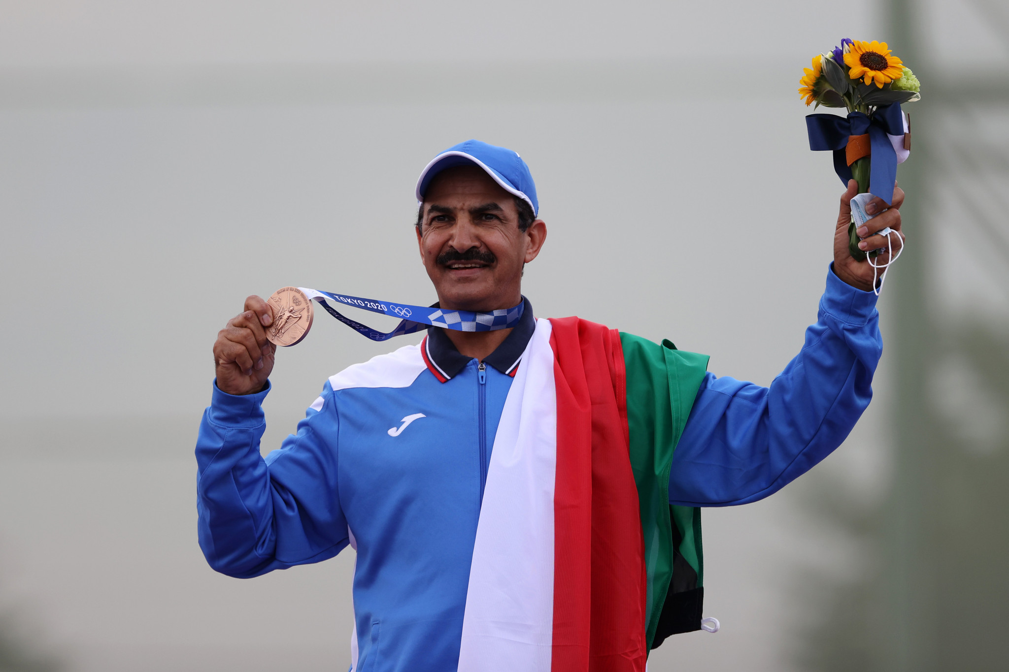 Abdullah Al-Rashidi was able to take a Kuwait flag to the podium this time around ©Getty Images