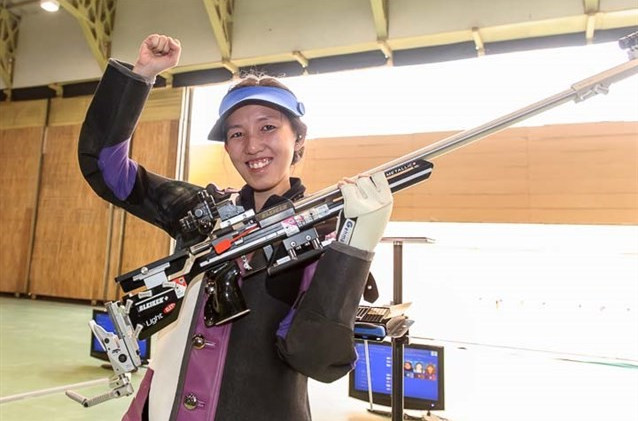 Xiang Wei Jasmine Ser claimed gold for Singapore at the Asian Olympic Shooting Qualifier ©ISSF