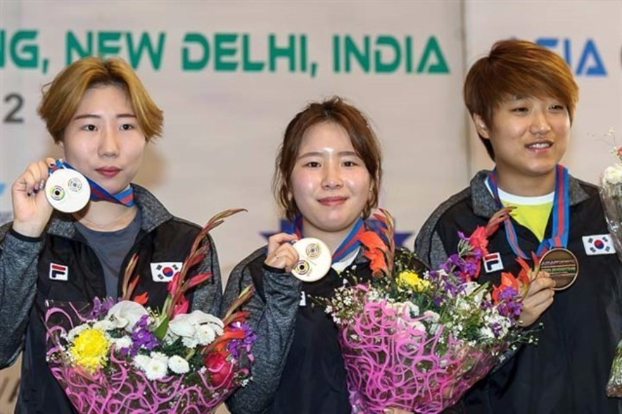 South Korea claimed all three medals in the women's 25m pistol event ©ISSF