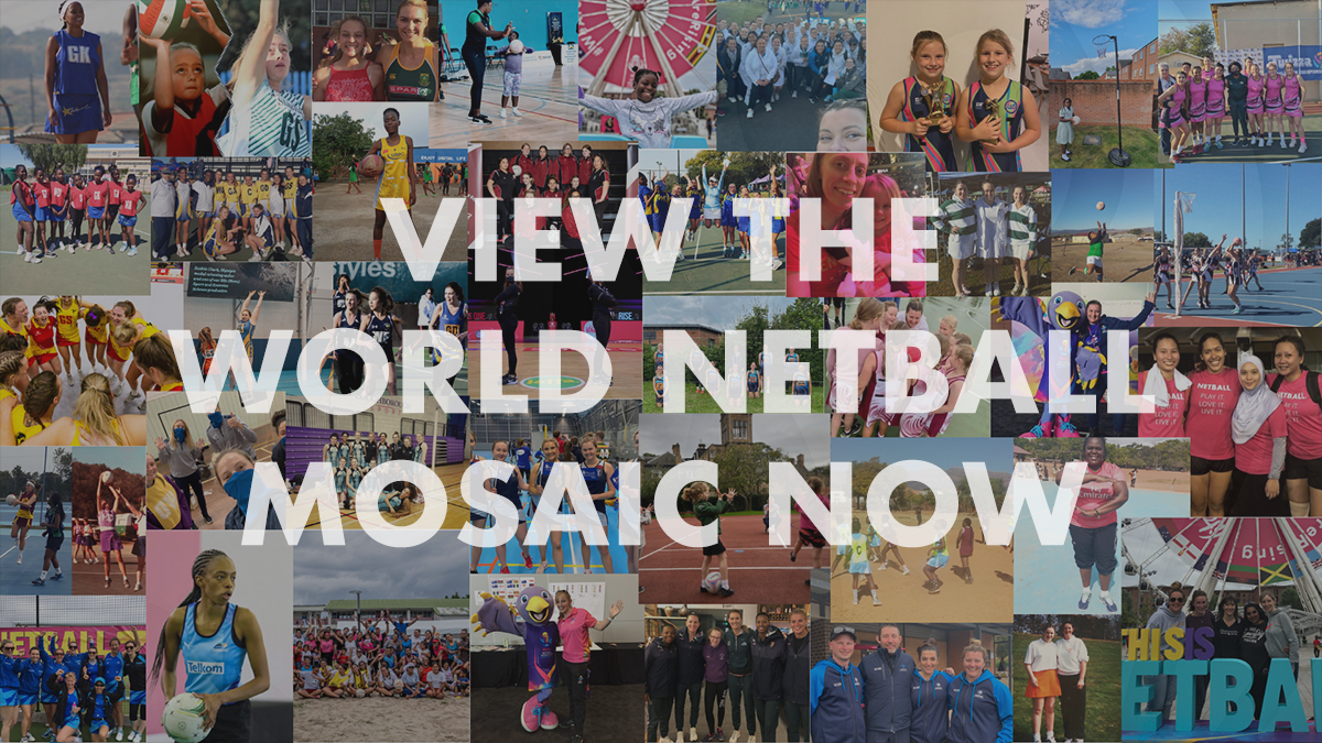 Messages on the mosaic explain how valuable the sport is in communities around the world ©World Netball