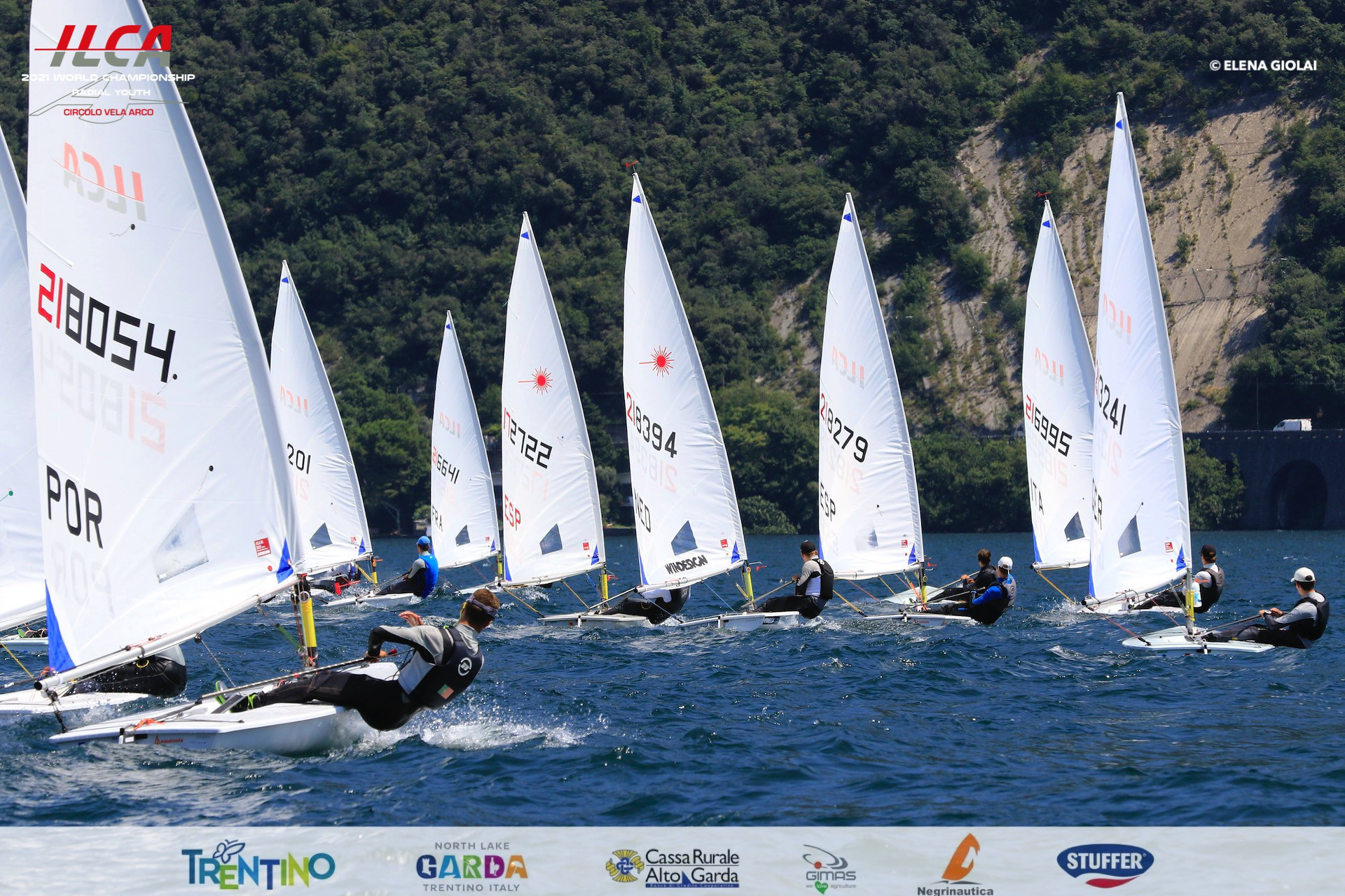 Racing in the championship series began today on Lake Garda ©Elena Giolai/Laser International