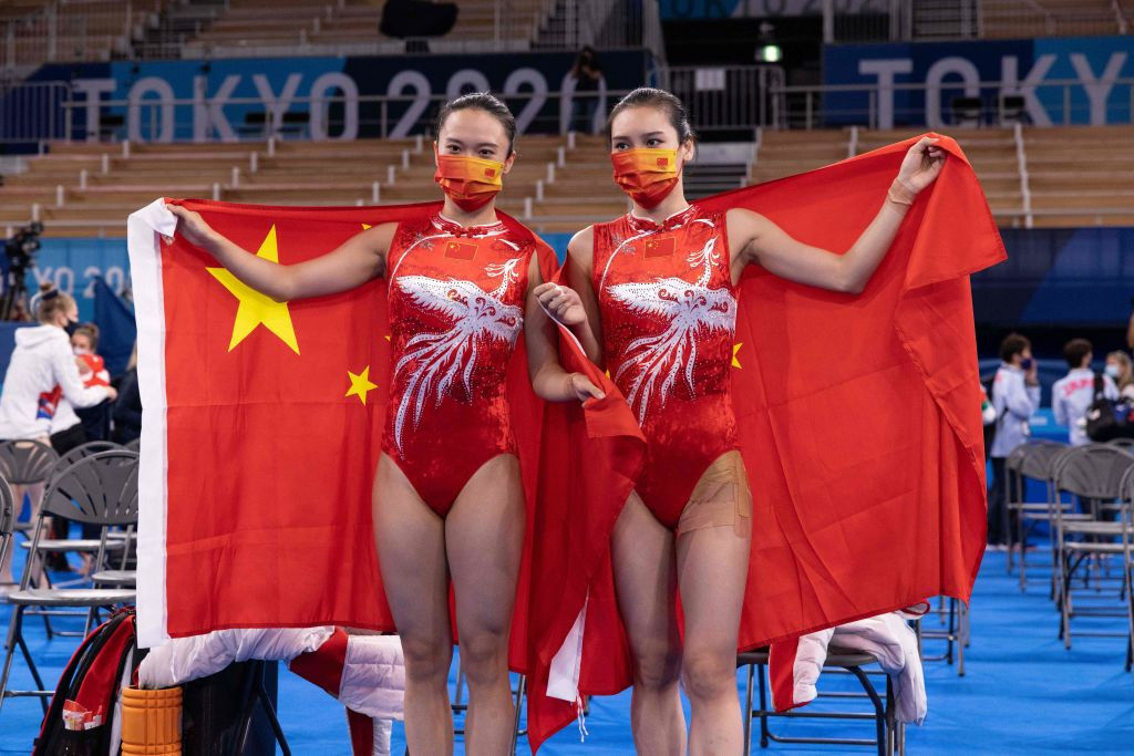 China took gold and silver to make a promising start to the trampoline events at Tokyo 2020 ©Getty Images