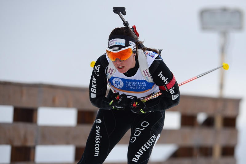 Switzerland’s Lena Haecki earned silver in the junior pursuit despite amassing six penalties
