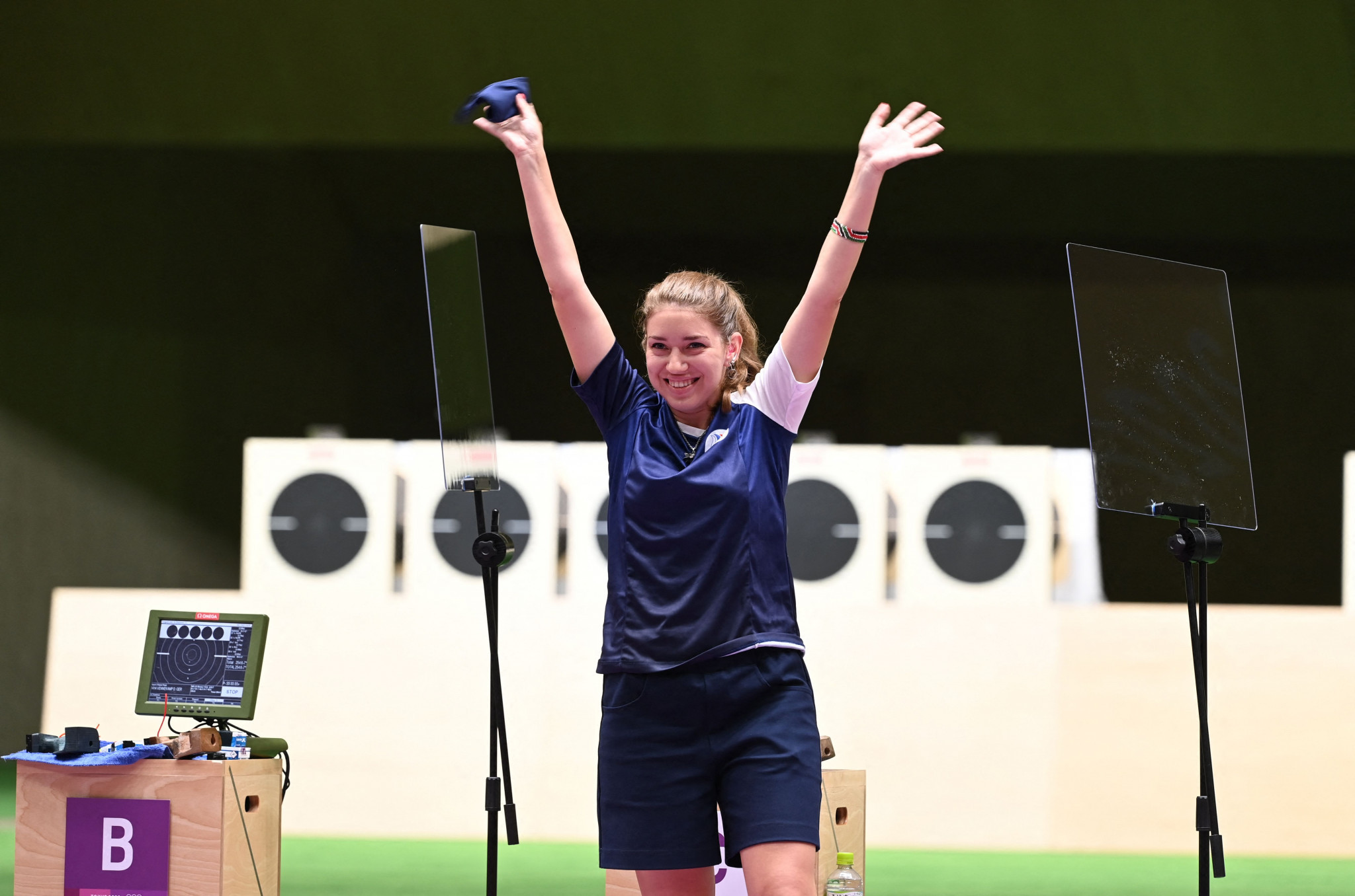 Vitalina Batsarashkina won her second Tokyo 2020 gold medal in the 25m air pistol ©Getty Images