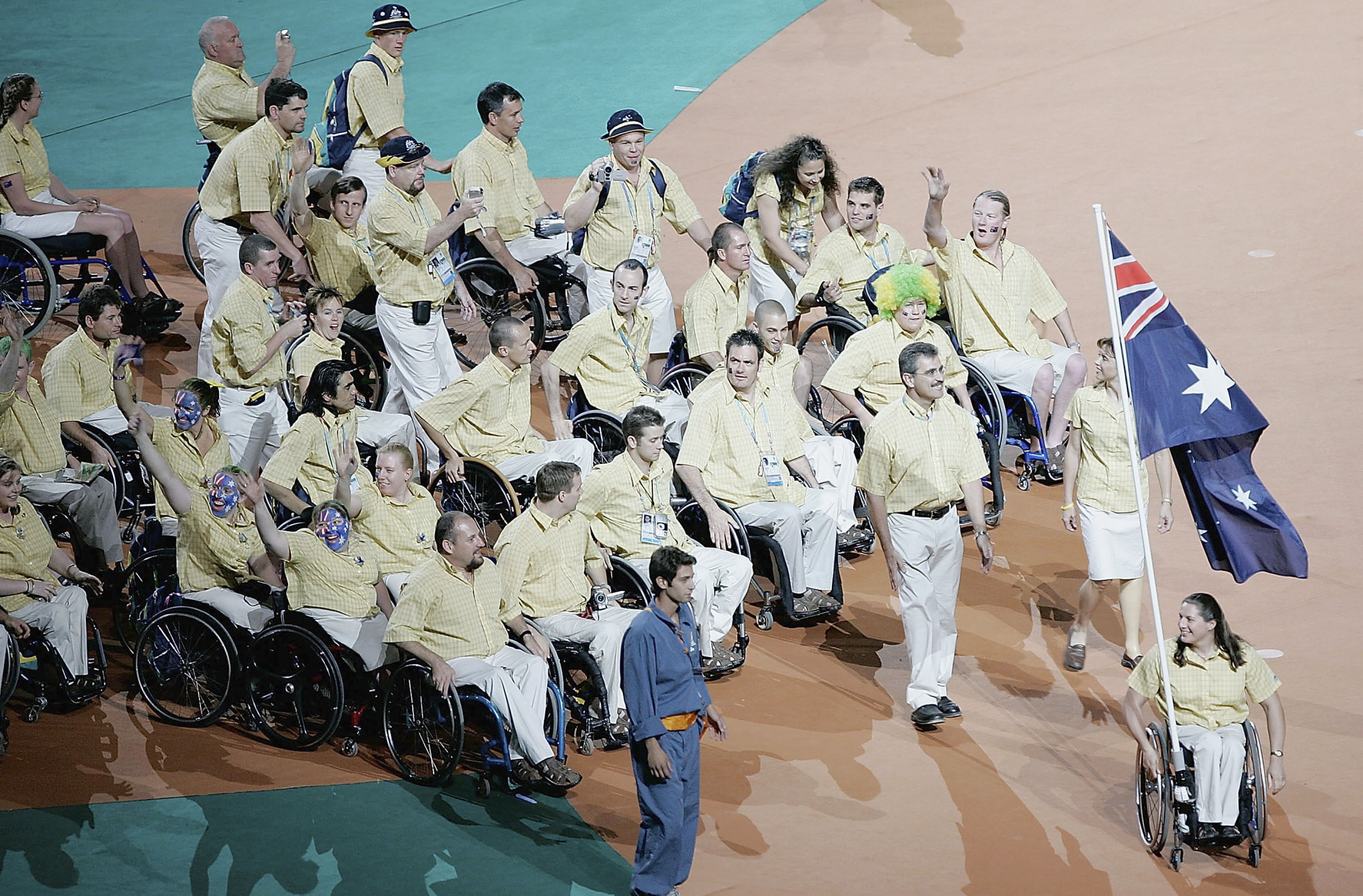 Sauvage was Australia's flagbearer at the Paralympics Opening Ceremony at Athens 2004 ©Getty Images
