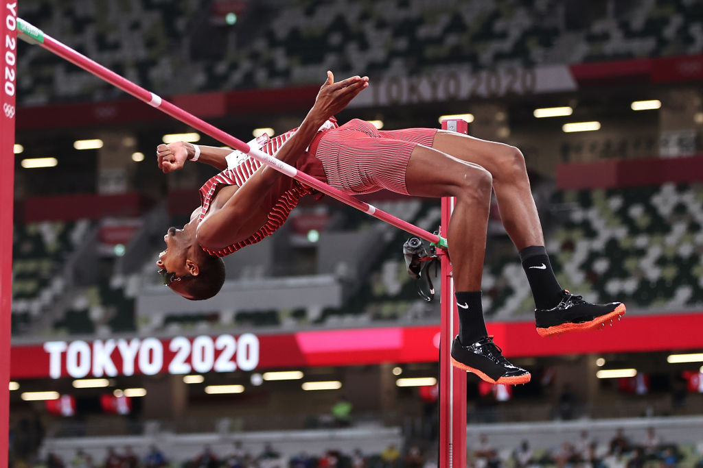 Qatar's world high jump champion Mutaz Barshim now has a share in the Olympic title as well ©Getty Images