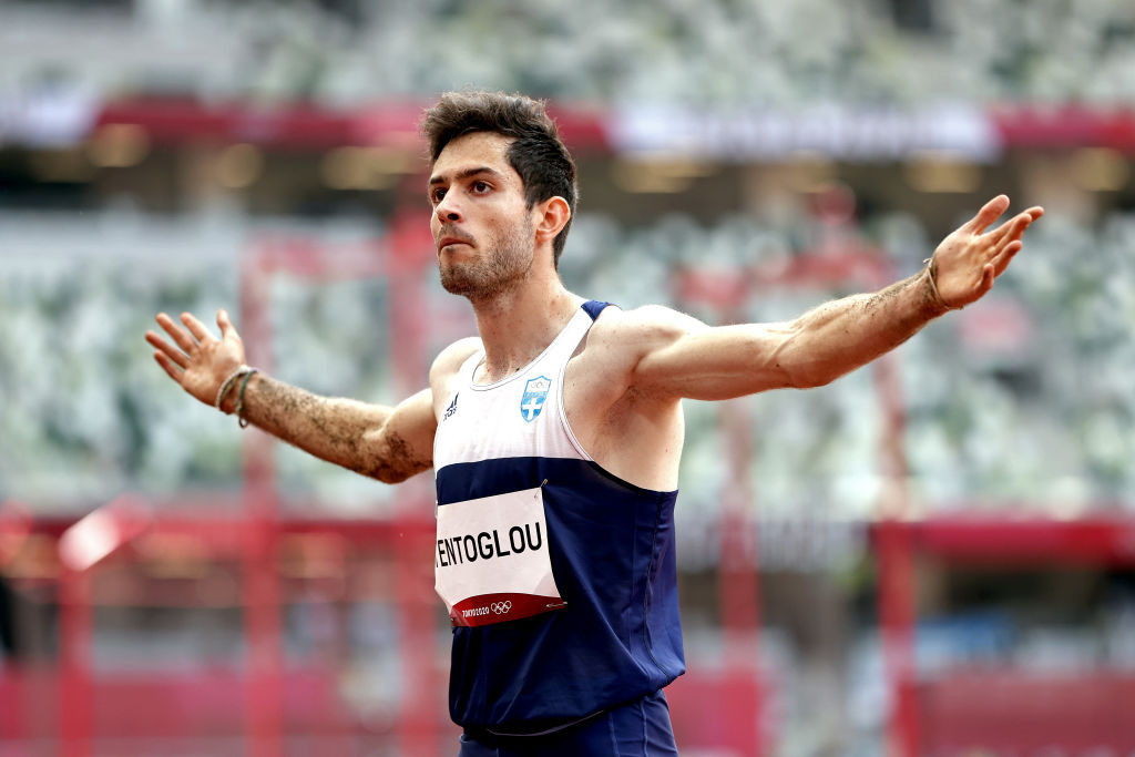 Miltiadis Tentoglou of Greece earned the Olympic men's long jump title in dramatic fashion at Tokyo 2020 ©Getty Images