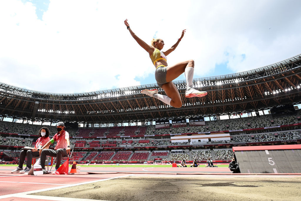 Germany's women's long jump world champion Malaika Mihambo produced a final round effort of 7.00m to win the Olympic title ©Getty Images
