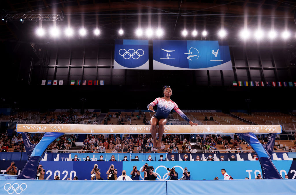 Simone Biles competed at Tokyo 2020 for the first time since withdrawing from the team final last Tuesday ©Getty Images