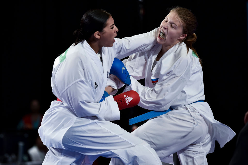 Anna Chernysheva, right, has been ruled out of the karate event at Tokyo 2020 due to a positive test for COVID-19 ©Getty Images