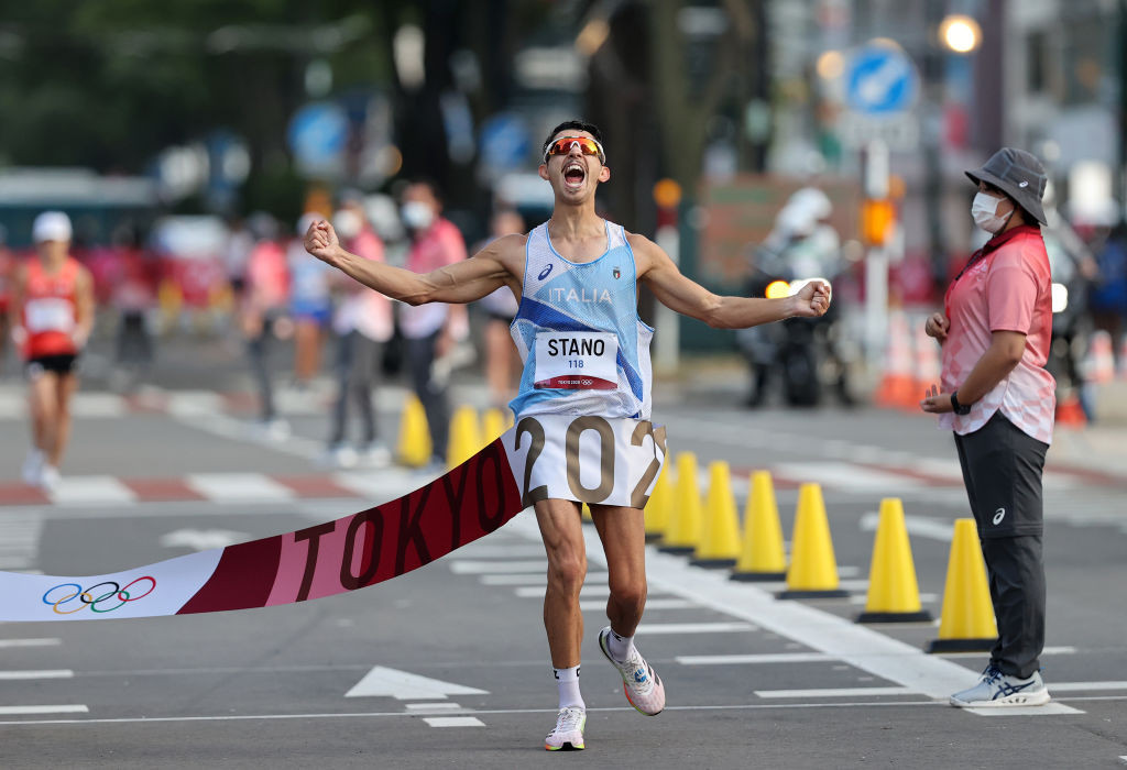Massimo Stano earned Italy's third athletics gold of the Tokyo 2020 Olympics with victory in the men's 20km race walk held in Sapporo ©Getty Images