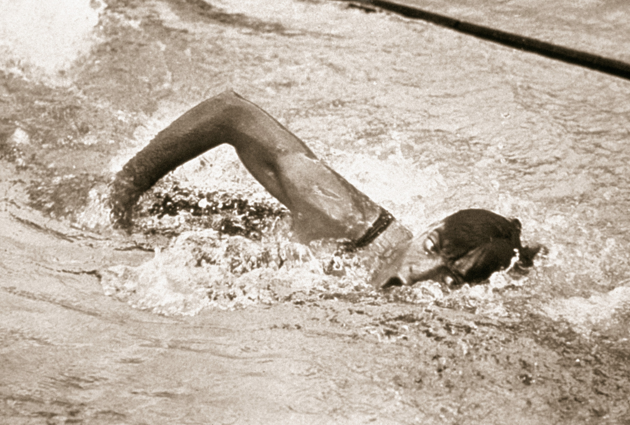  American swimmer Johnny Weissmuller won 100m and 400m freestyle gold, before helping the United States win another gold in the 4×200m freestyle relay at Paris 1924 ©Getty Images