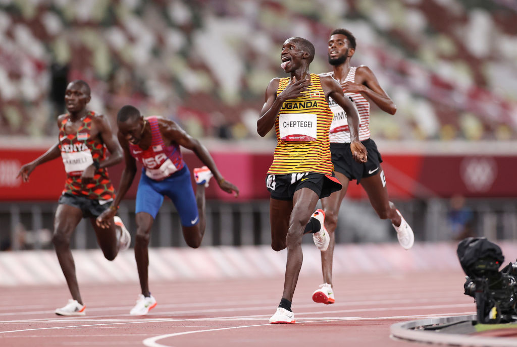 Uganda's Joshua Cheptegei adds 5,000m gold to his earlier 10,000m silver here tonight ©Getty Images