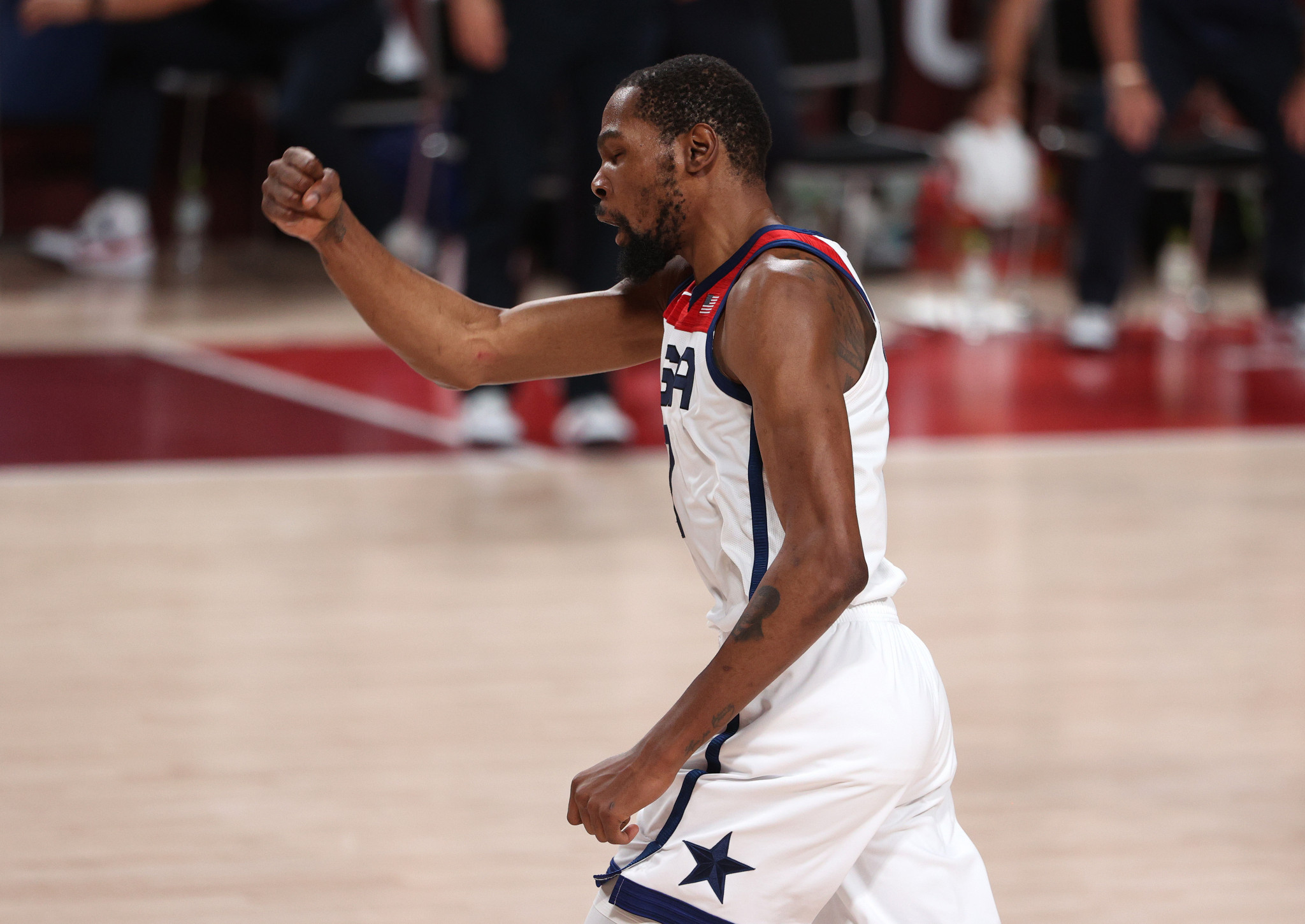 Kevin Durant equalled Camelo Anthony’s record of three men’s Olympic basketball gold medals ©Getty Images