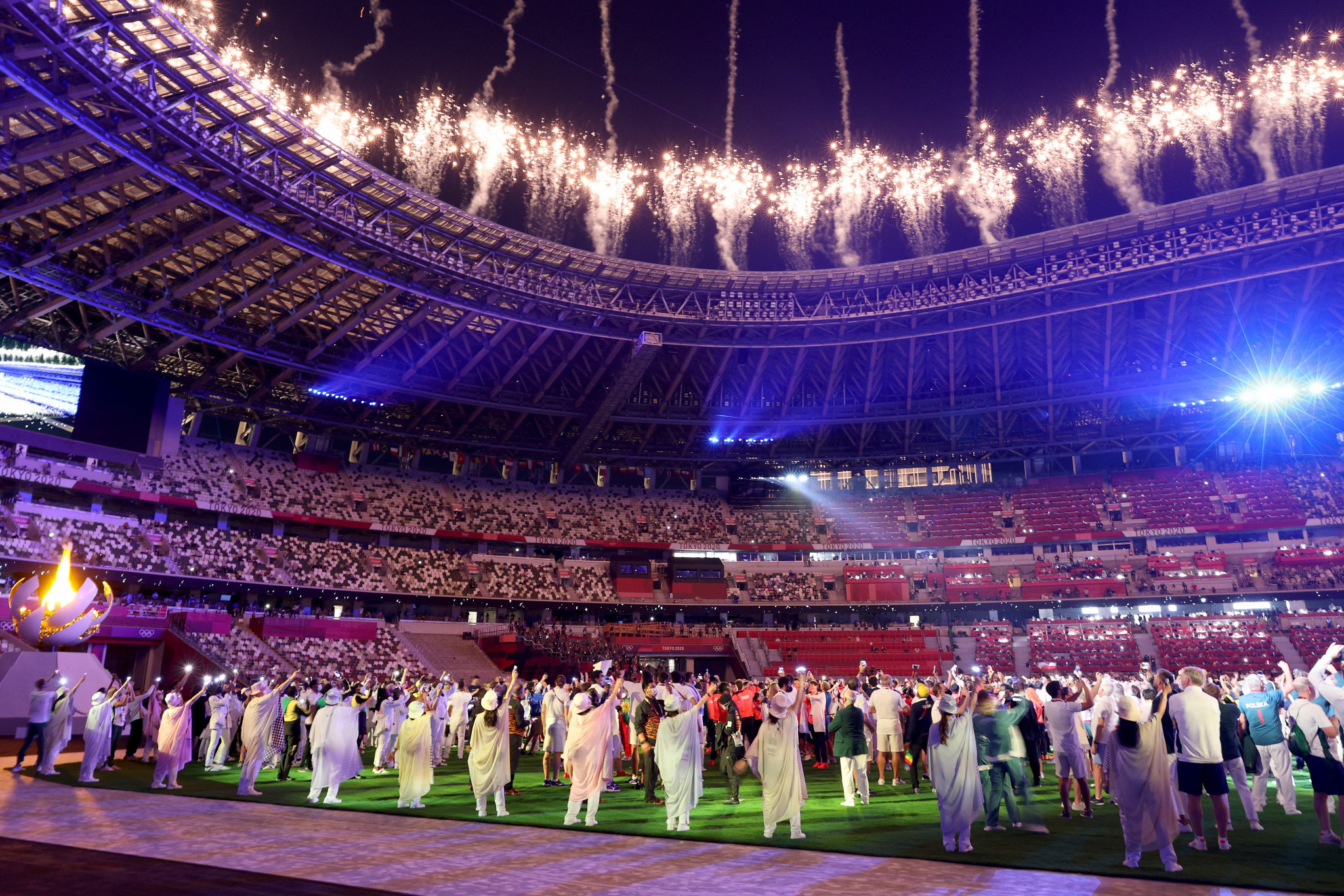 Athletes entered the stadium all at once as they celebrated the past 16 days of action ©Getty Images