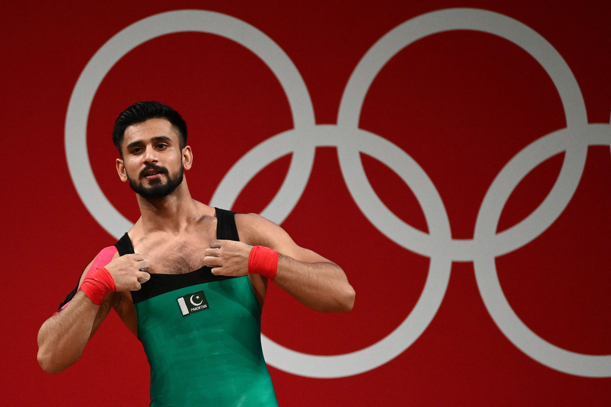 Weightlifter Talha Talib was one of Pakistan's star athletes at Tokyo 2020 ©Getty Images