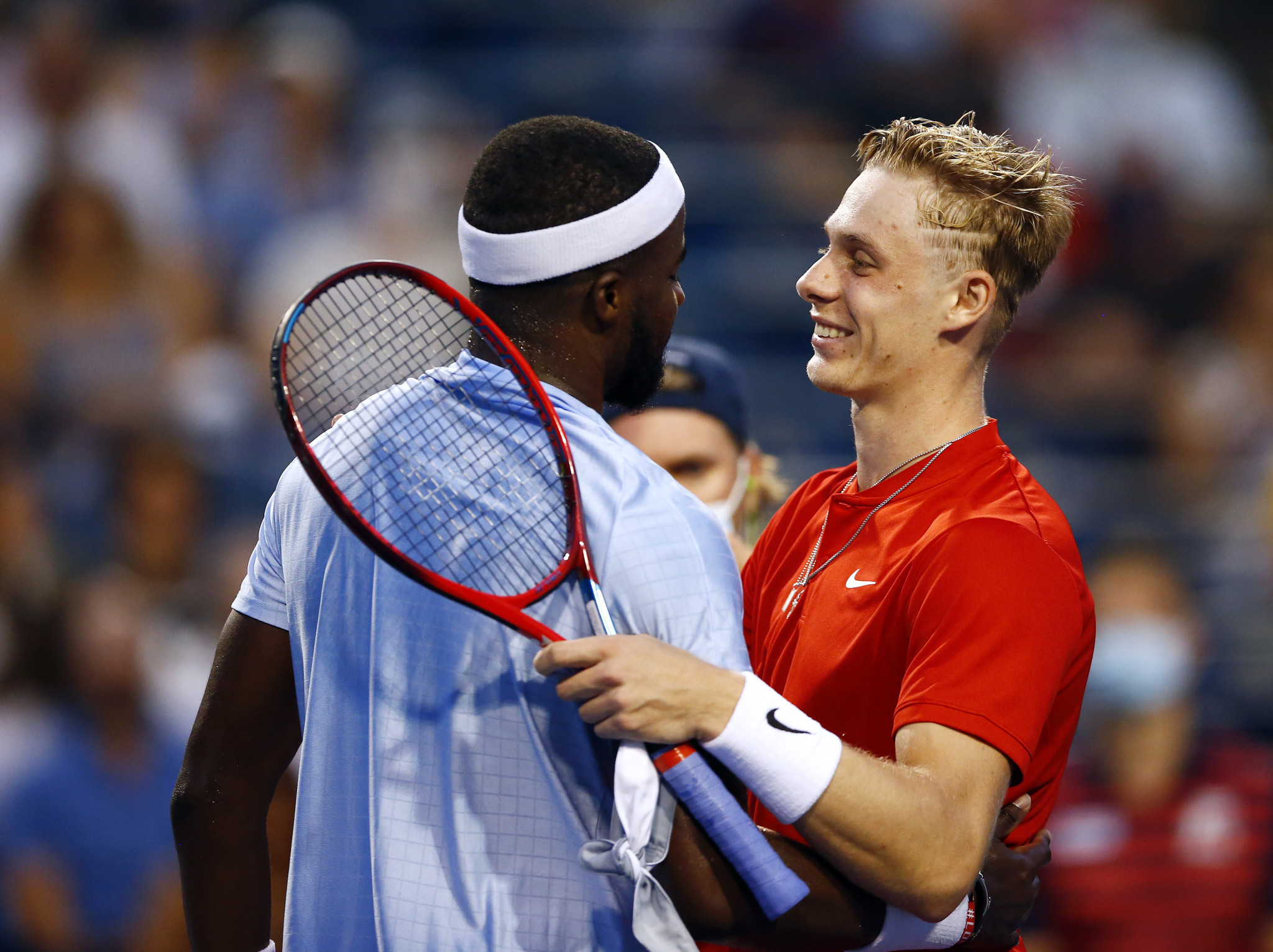 Canada's Denis Shapovalov, right, was Wednesday's biggest casualty after losing to American Frances Tiafoe ©Getty Images