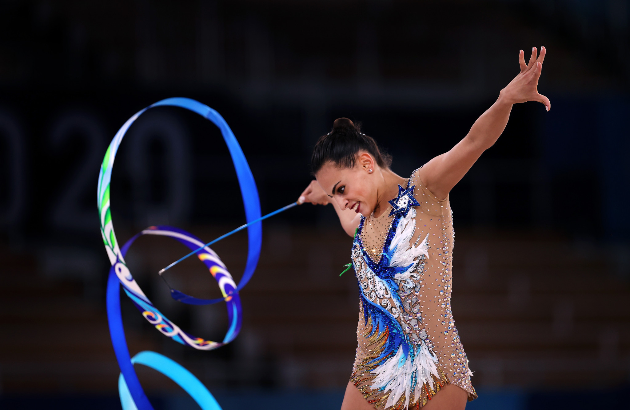 Ліной Ашрам завоювала титул жіночого багатоборства на Олімпіаді в Токіо 2020 року © Getty Images