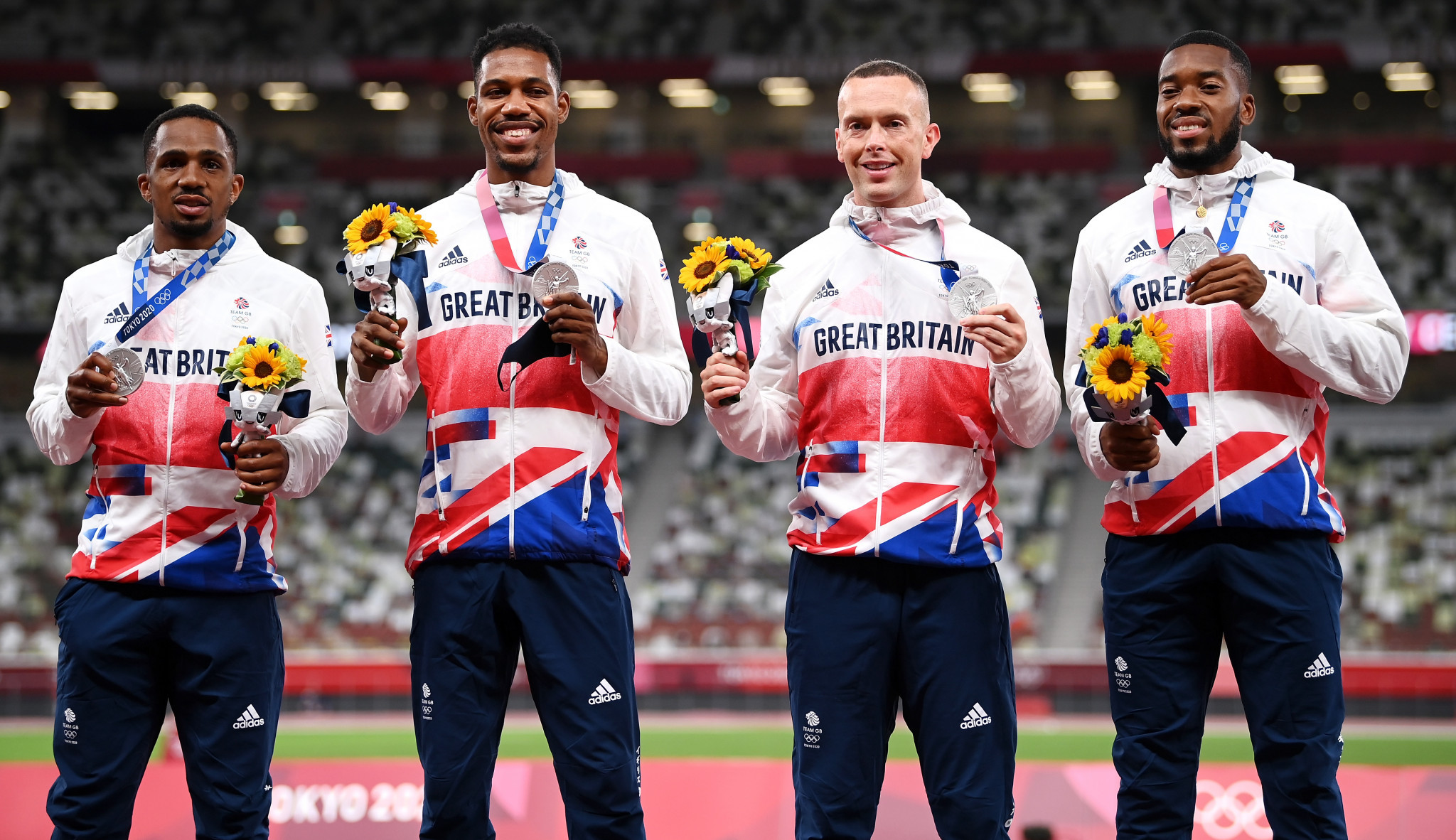 If CJ Ujah, left, is proven guilty the whole team will be stripped of their medals ©Getty Images