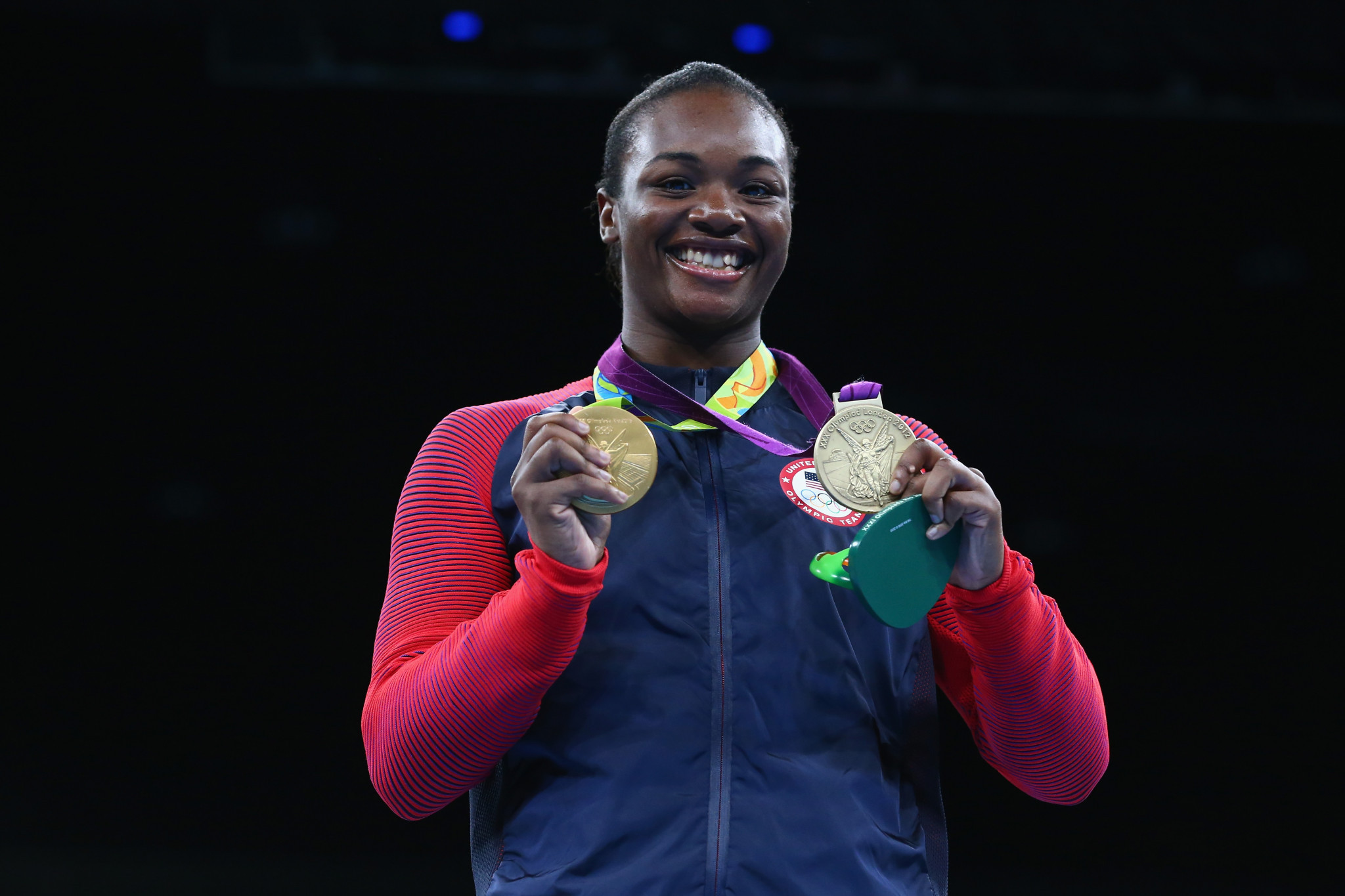 American Claressa Shields became the first woman to win the Val Barker Trophy at Rio 2016, sharing the award with Uzbekistan's Hasanboy Dusmatov ©Getty Images