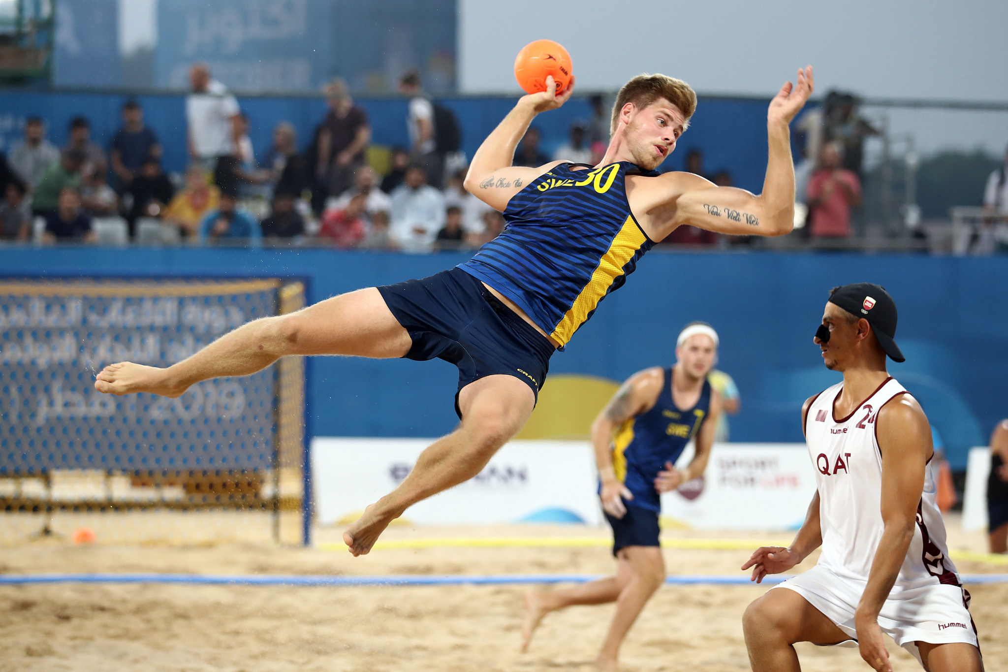 A total of 12 men's and 12 women's teams competed in the beach handball tournament at the 2019 ANOC World Beach Games ©Getty Images
