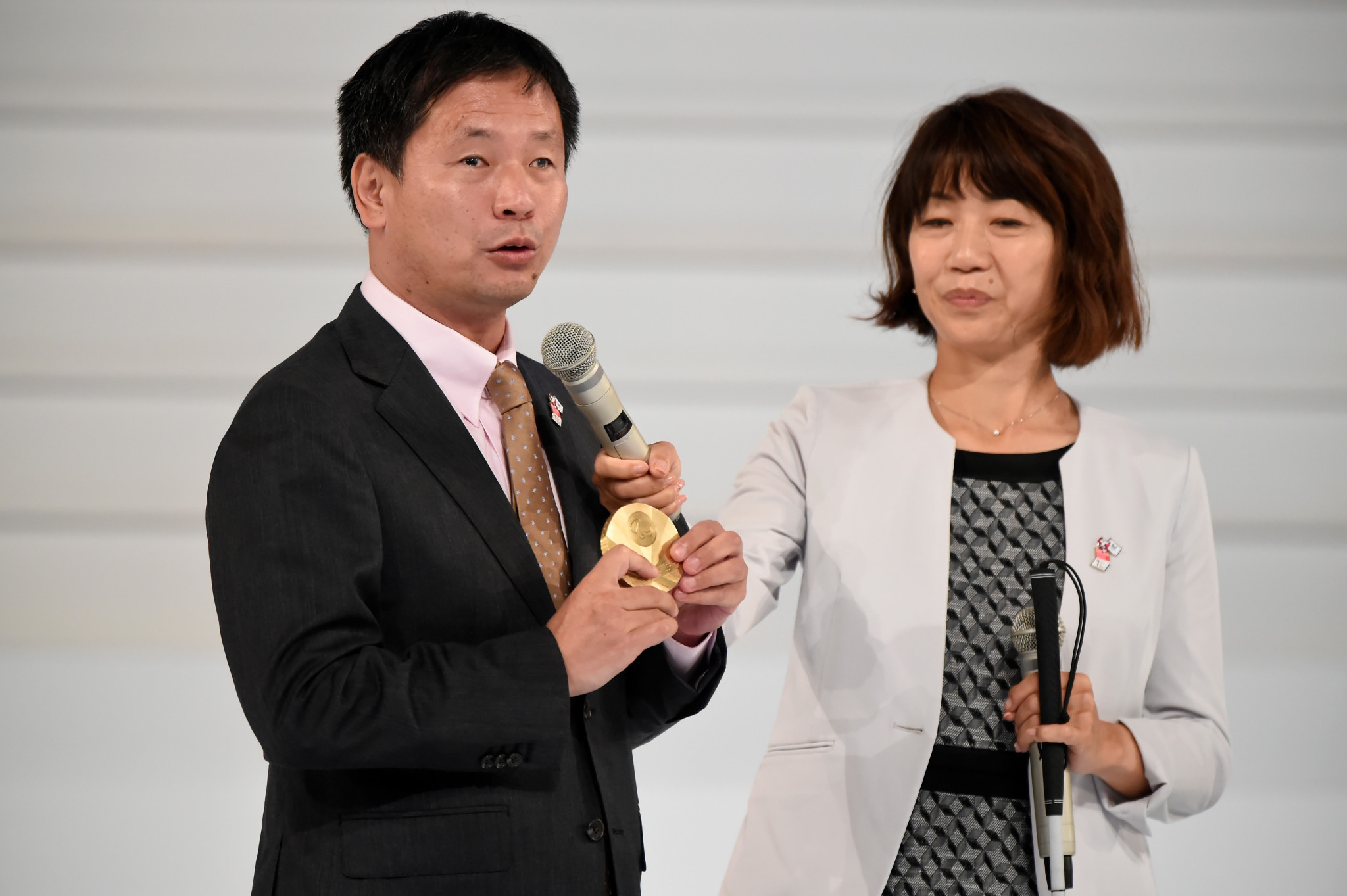 Japanese Paralympic Committee President Junichi Kawai, left, is set to serve as the country's Chef de Mission for the Beijing 2022 Paralympic Games ©Getty Images