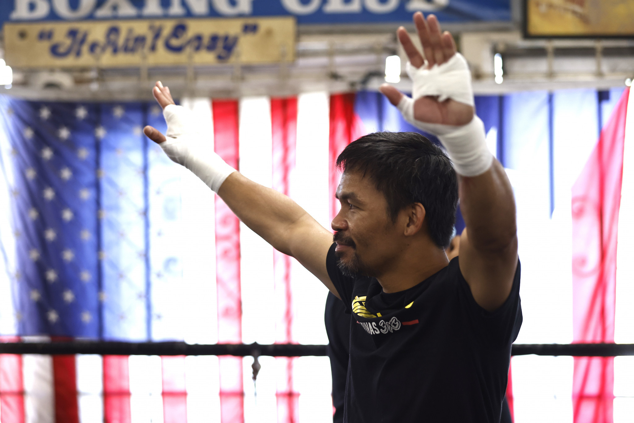 Manny Pacquiao is set to return to the ring this weekend for a WBA title fight against Yordenis Ugas ©Getty Images