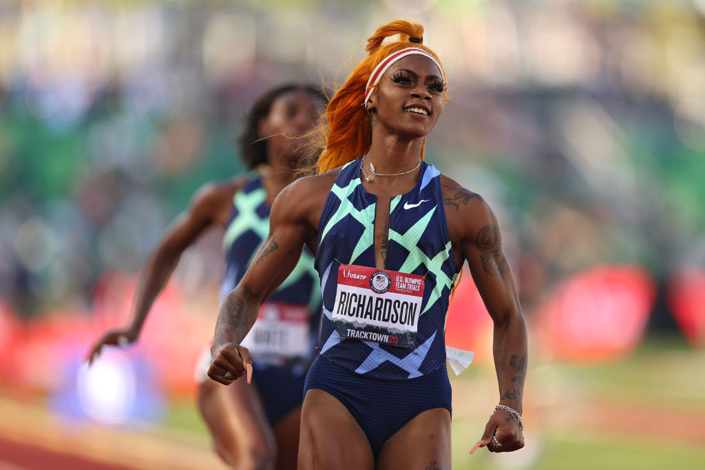 US sprinter Sha'Carri Richardson, who missed the Tokyo Olympics after incurring a one-month ban for a positive cannabis test, will face the women's 100m medallists at the Wanda Diamond League meeting in Eugene, Oregon ©Getty Images