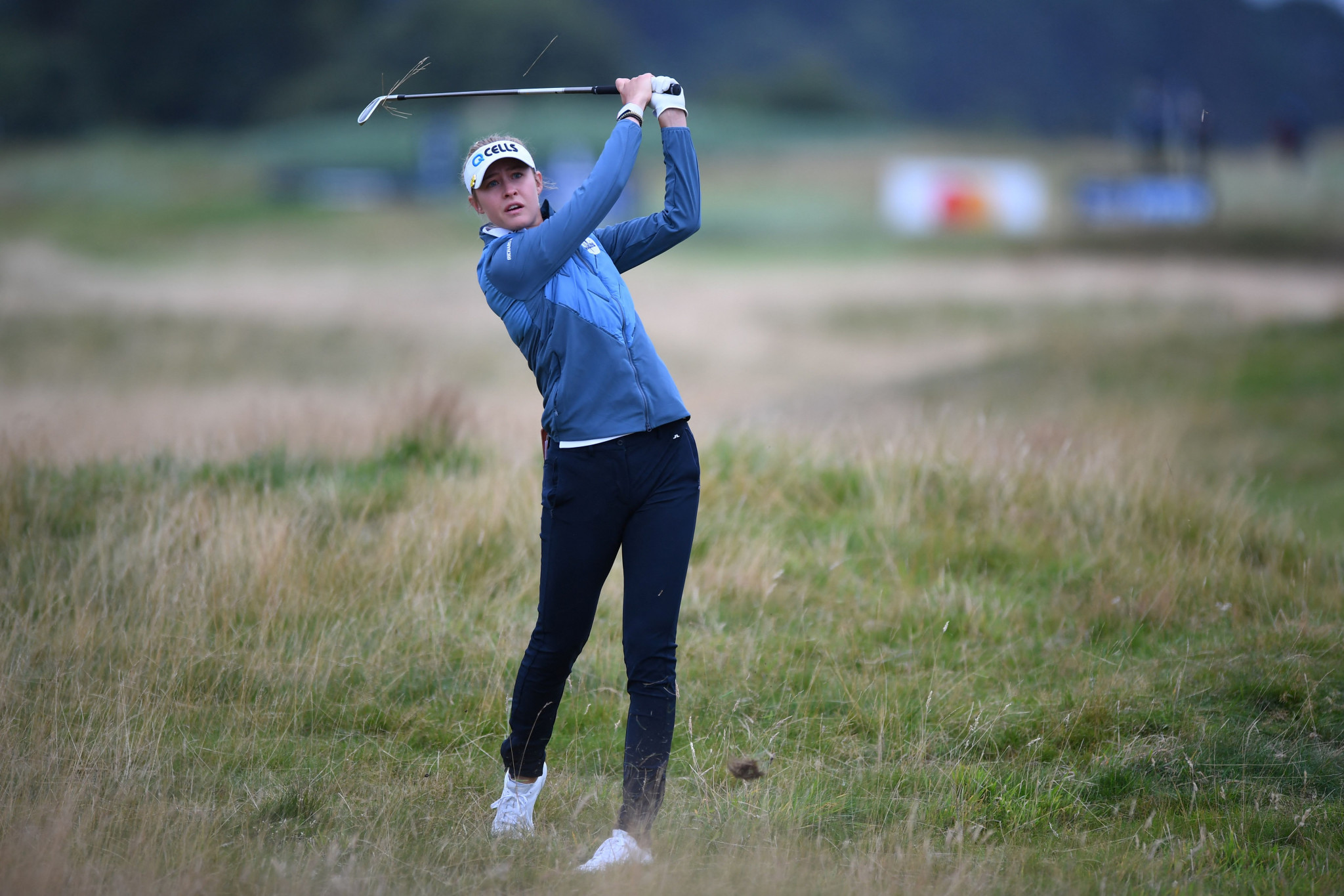 Nelly Korda is three stokes off the lead as she attempts to win a second major of the year, to also complement an Olympic gold medal ©Getty Images