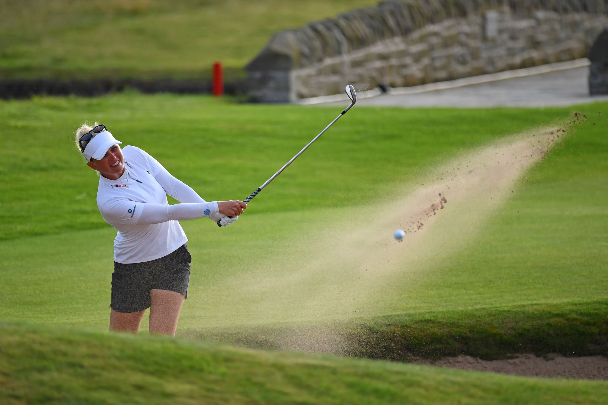 Nanna Koerstz Madsen was tied for the lead heading into the final hole at Carnoustie ©Getty Images